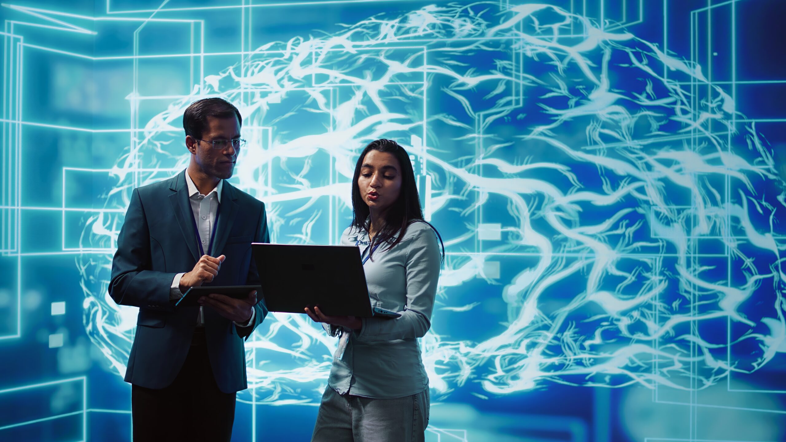 Co-workers solving tasks AI in marketing