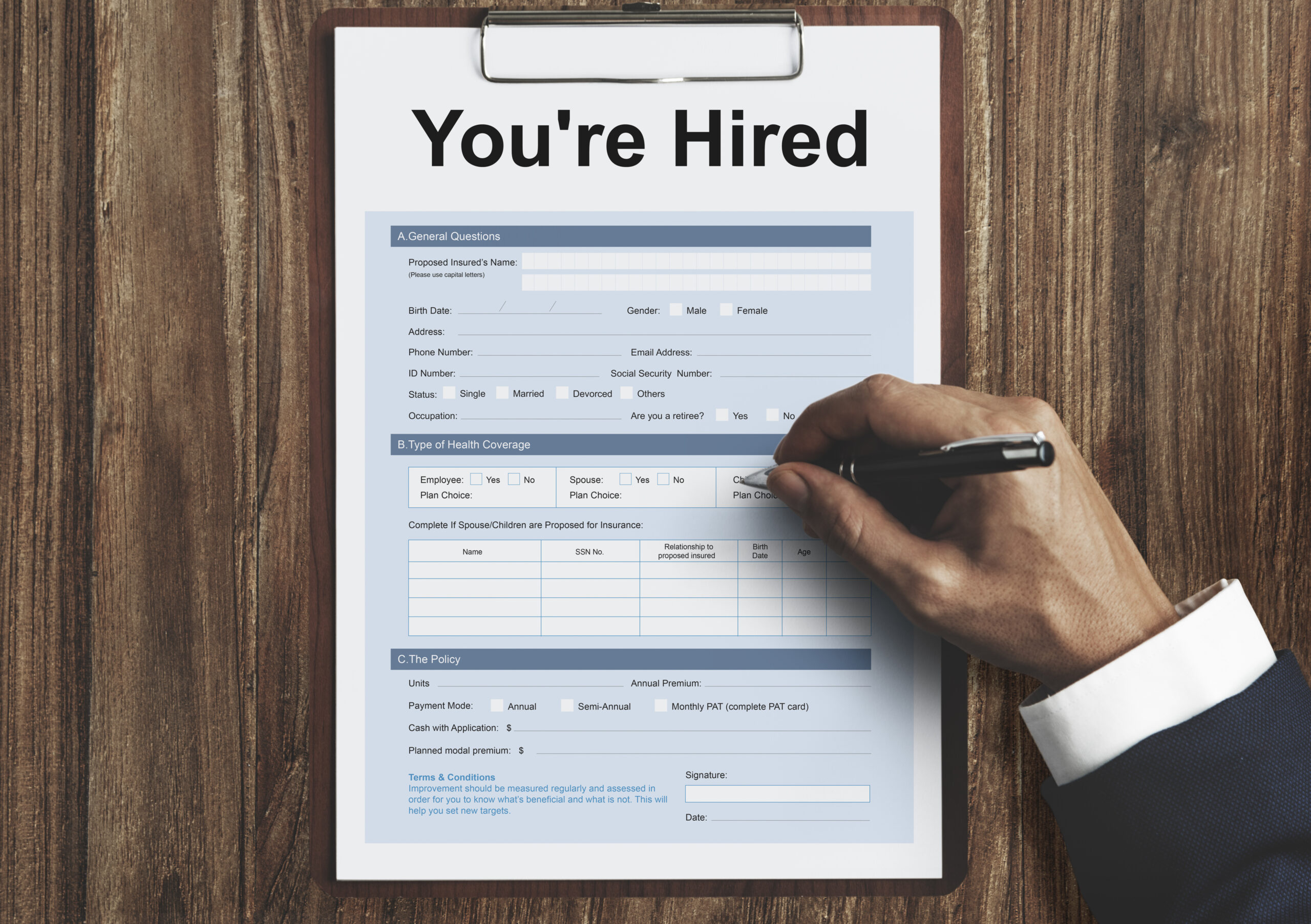 You Are Hired Form Concept Common CV Mistakes